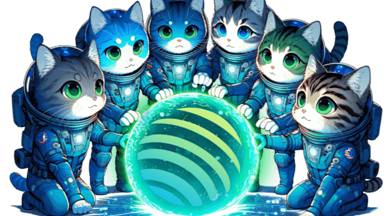 Equipe de gatinhos mascote da Jupiter Solana Dex