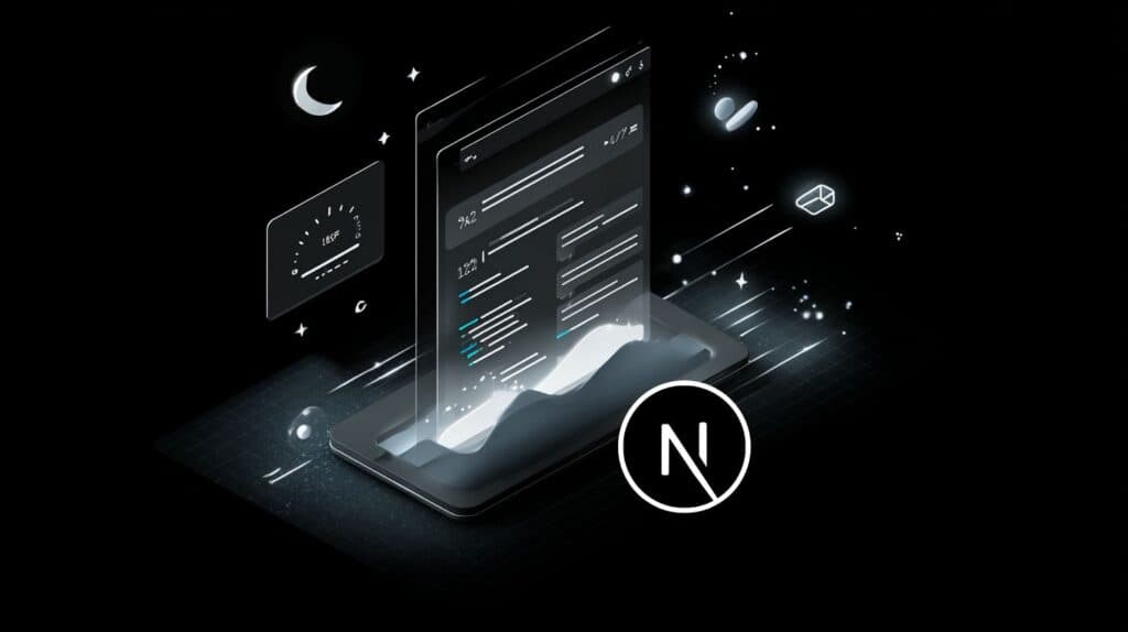 Ilustração isométrica representando estratégias de cache no Next.js com módulos SSG, ISR e sistema de revalidação de dados