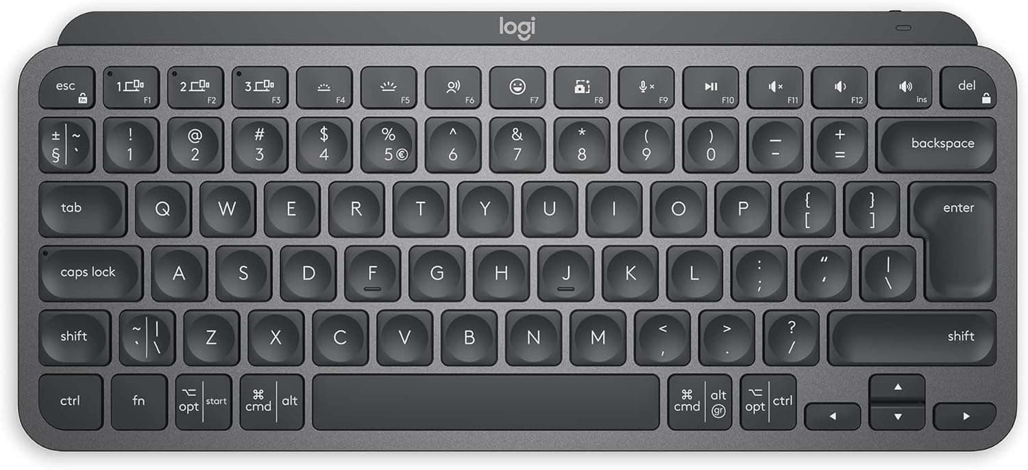 Teclado sem fio Logitech MX Keys Mini com Iluminação Inteligente, Conexão USB ou Bluetooth Easy-Switch para até 3 dispositivos e Bateria Recarregável - Grafite - Logitech