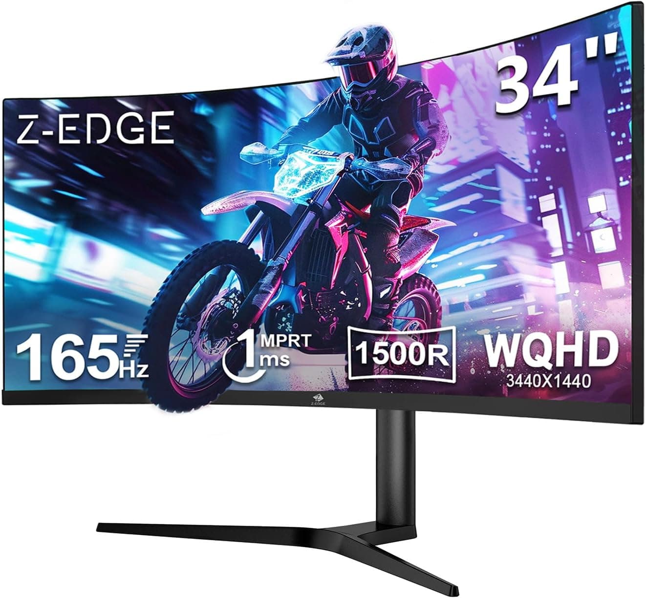 Monitor Gamer Curvo Ultrawide Z-Edge 34" WQHD 165Hz 1ms FreeSync R1500 - Z-Edge