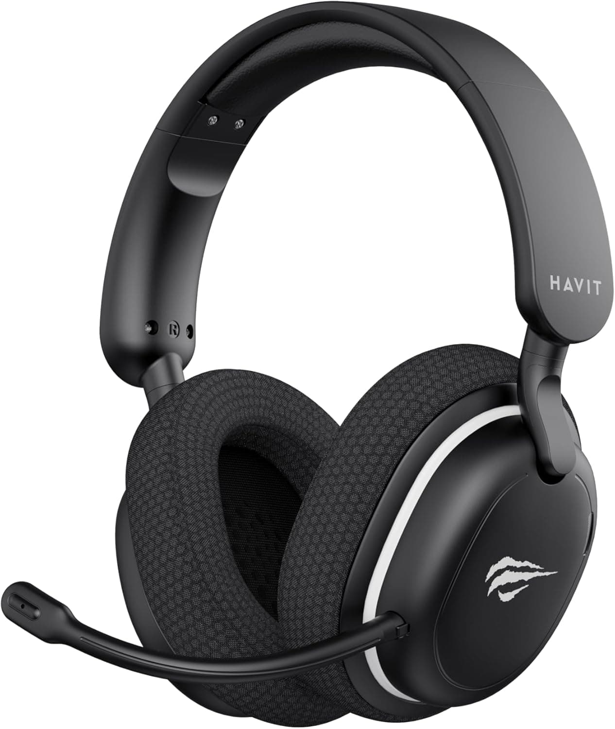 Havit Headset Gamer Fuxi H7SE sem fio preto com microfone destacável