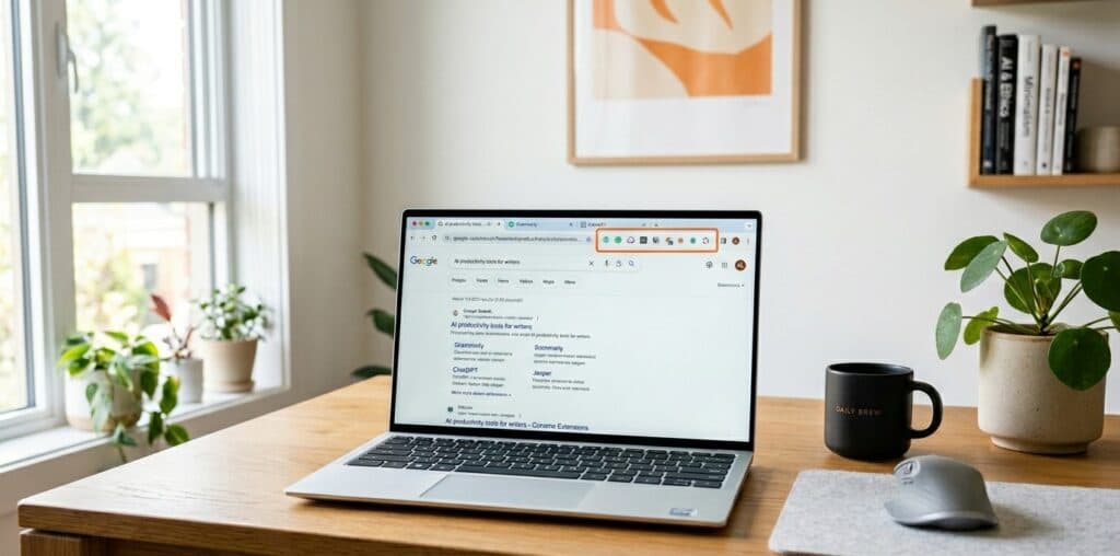 Melhores extensões de IA para Chrome 2026 extensões de IA para Chrome instaladas no navegador com interface moderna e produtividade